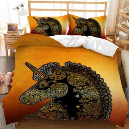 3D Reactive Printing Soft Bronze Bedding Set Boys Bedroom Decoration Single Double Queen King Bed Size