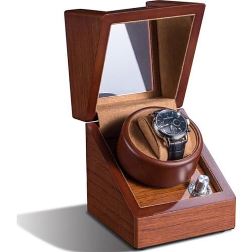 High Quality 1+0 Single Wood Automatic Mechanical Watch Winder Box Winding Rotator Case Cabinet Battery Remontoir Watchwinder