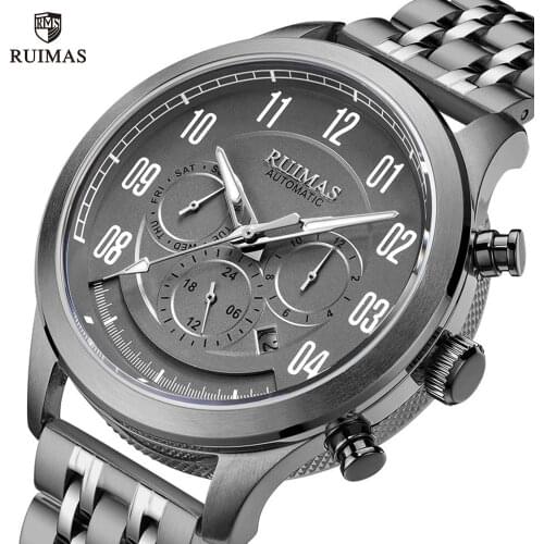 RUIMAS Business Steel Automatic Watches Men Luxury Top Brand Mechanical Wristwatch Man Relogio Masculino Waterproof Watch 6785