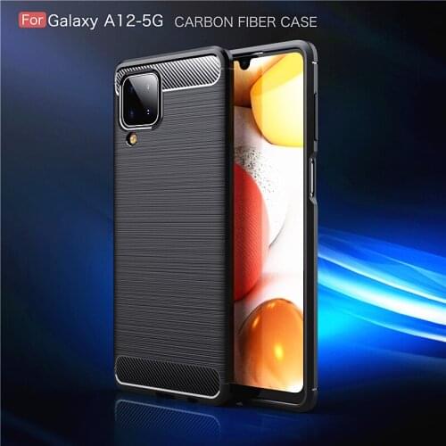 For Samsung Galaxy A12 5G Case Carbon Fiber Full Shockproof Silicone Armor Case For Galaxy 42 5G Case Cover For Galaxy A02S A32
