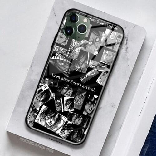 Attack on Titan Eren Memories Soft Silicone Glass for IPhone SE 6 6s 7 8 Plus X XR XS 11 12 Mini Pro Max Phone Case Cover Shell