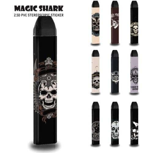 Magic Shark 100% New Waterproof Cool Punk Skull No Fade Sticker Case Cover Wrap Film for Uwell Caliburn