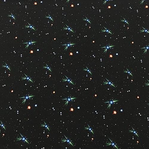 Black night sky print pures silk crepe de chine silk fabric sand wash 136cm width,SCDC1360