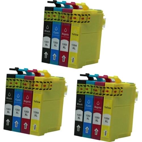 12PK T1261 Ink Compatible For Epson NX330 NX430 WorkForce 435 520 545 630 633 635 645 845 840 WF-3520/3540/7510/-7520/-7010 inks
