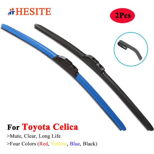 2Pcs Colored Frameless Wiper Blade For Toyota Celica T210 T230 1993-2006 Four Color Windscreen Winter Wipers With Natrual Rubber