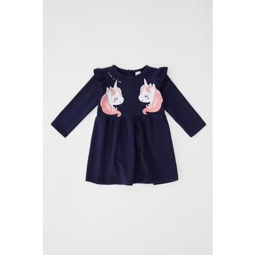 Baby dress Unicorn Printed Selanik Fabric Dress girl clothes summer dress flying sleeves newborn baby elbis