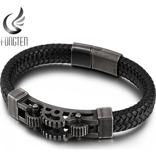 Fongten Men's Leather Bracelets