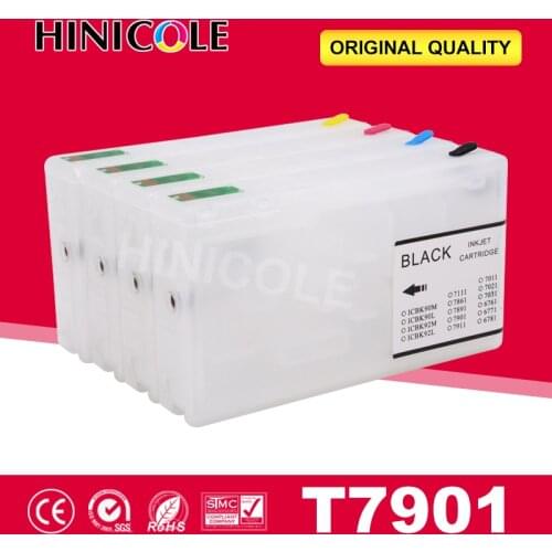 Hinicole Ink Cartridge Refillable WorkForce Pro WF-4630DWF 4640DTWF 5110DW 5190DW Printer Cartridges For Epson T7901