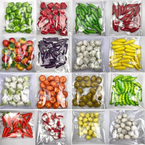 20PCS/Set Mini Artificial Foods & Vegetables Christmas Birthday Party Festive Supplies Home Garden Decoration Artificial Fruits