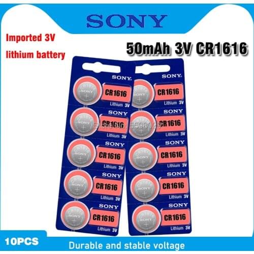 10PCS Sony Original CR1616 Button Cell Battery For Watch Car Remote Key cr 1616 ECR1616 CR1616-1W 3v Lithium Batteries