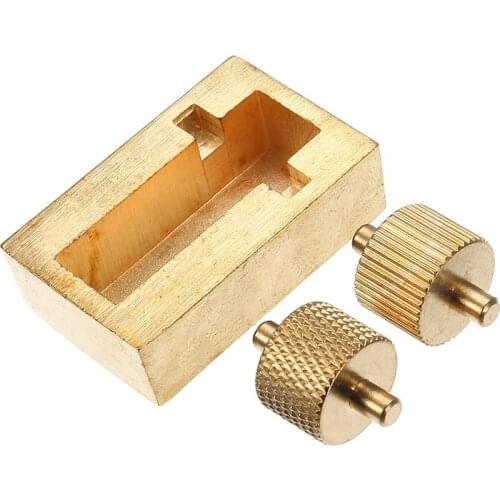 Pure Copper Leather Craft Making Tool Oil Painting Box + 2 Rollers Brass DIY Hand Making Sewing Tools Sets LeatherCraft Tool