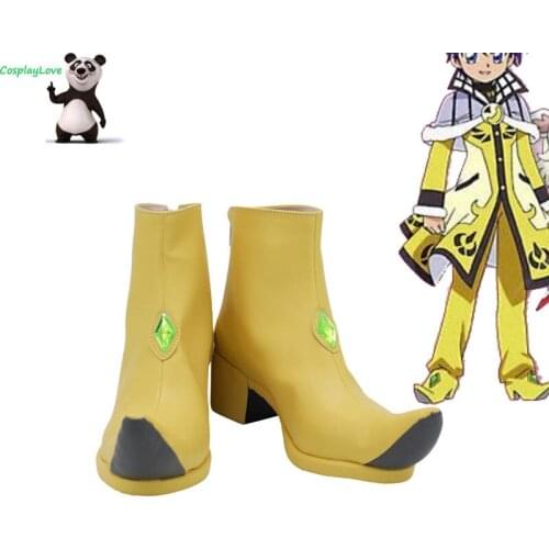 CosplayLove Twin Princesses of the Wonder Planet Shedo Gold Shoes Cosplay Long Boots Leather Custom Made