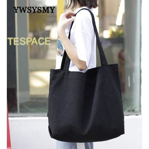 Lightweight Large Tote Women Shoulder Bags Canvas Casual Retro Female Handbags Reusable Portable Shoulder Shopping Bag Foldable
