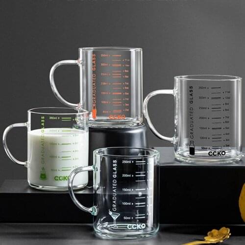 Coffee Measuring Cup Food Grade Glass Cups Transparent Graduated Cup Heat-resistant Glass Mug Milk Measurings Jug