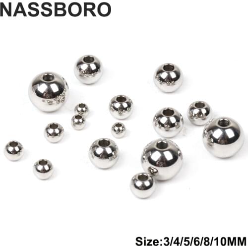 Stainless Steel Metal Beads 3mm 4mm 5mm 6mm 8mm 10mm Silver Round Loose Spacer beads for Jewelry Making Bracelet DIY Accessories