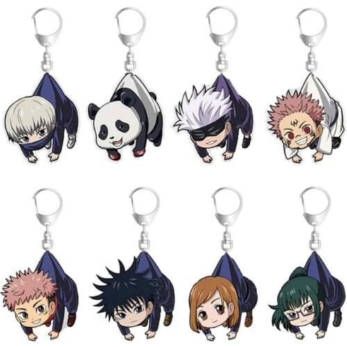 Anime Cute Jujutsu Kaisen Keychain Key chain Ring Acrylic Pendant Props Itadori Yuji Fushiguro Megumi Cosplay For fans Gift