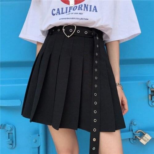 High waist a-line mini pleated skirt faldas kpop harajuku plus size women summer clothes korean style 2020 new skirts