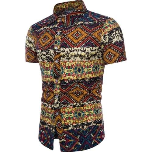 Fashion Summer Mens Shirts Short Sleeve Streetwear European Style Plus Size 5XL Flower Printed Shirt Beach Clothes Men 2020 A431