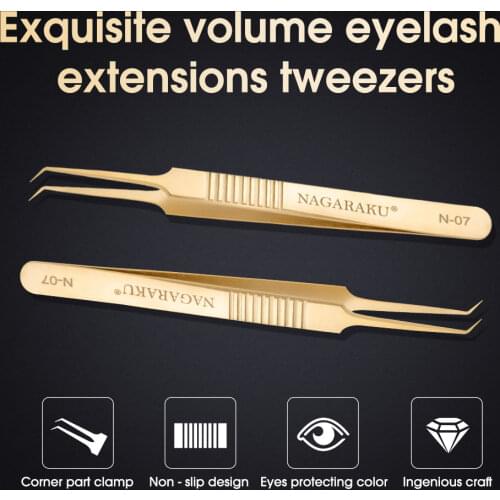 NAGARAKU Premium Beauty Makeup Tweezers N-07 tweezers eyelash extensions false eyelash tweezers eyelash tools