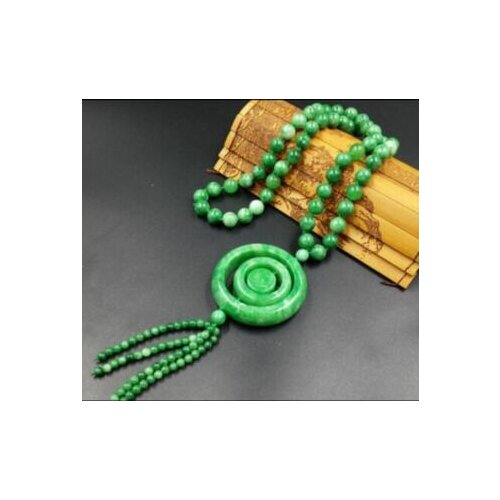 Malay jadeite beaded necklace sweater chain buckle AAAAAA Free shipping