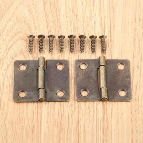 2Pcs 38*34mmAntique Bronze Vintage Furniture Hinge Cabinet Drawer Door Butt Hinge Iron Jewelry Wood Box Decorative Hinges