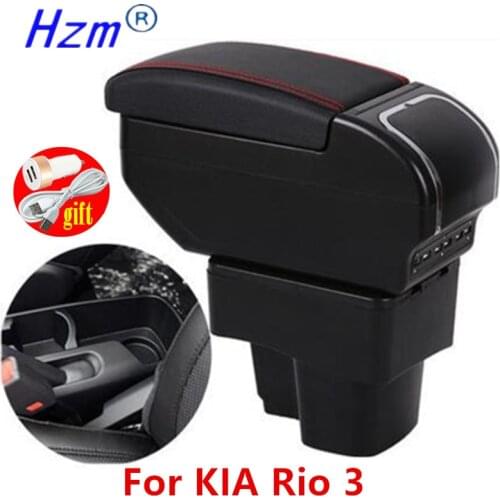 Armrest box For KIA Rio 3 2011-2016 with USB Charging ashtray cup holder Rotatable Center Centre Console Storage box