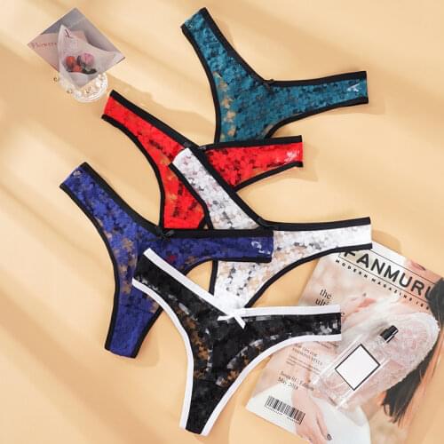 Womens Underwear Transparent Panties Thong Ladies' Underpant Sexy Low Waist Thong New Fashion T-back Dot Female G String Panty