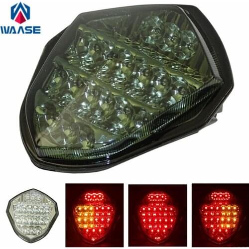 Waase For Suzuki GSXR 1000 GSXR1000 K3 K4 2003 2004 Chrome Rear Tail Light Brake Turn Signals Integrated LED Light