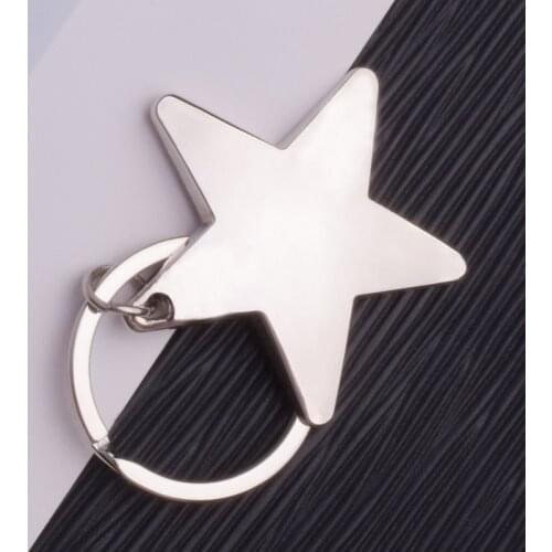 1Pcs star keychain keyring Zinc Alloy Star Shaped Keychains Metal Keyrings Five Pointed Star Shaped key chain