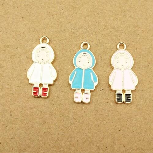 10pcs 12x26mm enamel girl charm for jewelry making earring pendant necklace and bracelet charm