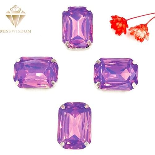 20pcs/pack Matt Crystal violet opal Rectangle shape sew on rhinestones flatback Resin loose rhinestones DIY garment Accessories
