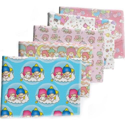 50*145cm Japan Cartoon Twins Girl Bullet Textured Liverpool Patchwork Tissue Kids home textile