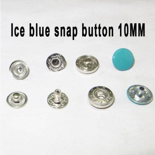 50PCS 10MM Metal Ice Blue Snap Buttons Sweater Sewing Clothes Bag Fits Garment Button SMB-p7