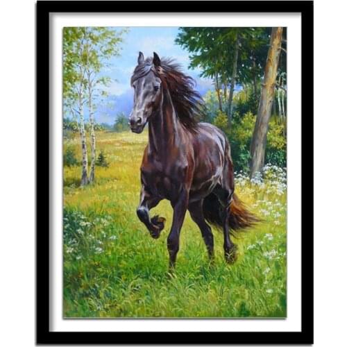 Diamant painting Diamond Embroidery DIY Diamond Painting Cross Stitch Kit Two horse 5D Needlework diamond round