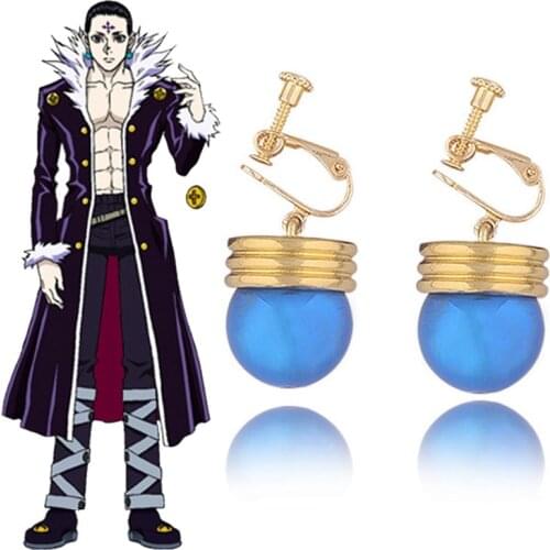 Anime Hunter X Hunter KURORO RUSHIRUFURU Earring Metal Trendy Unisex Cosplay Prop Gifts