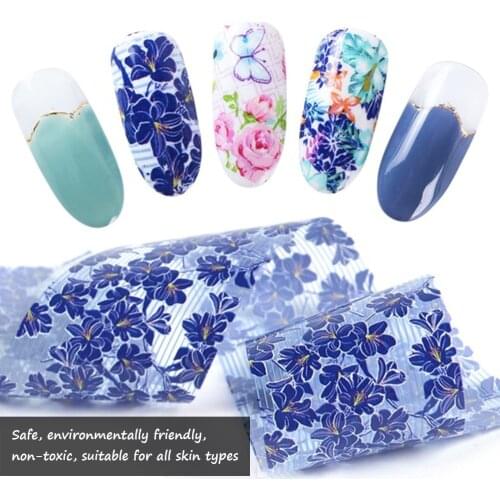 Flower Nail Foils Nail Transfer Foils Decorations DIY idea nail Art Transfer Sticker Decals Nail Accessories Decoration Kit #E