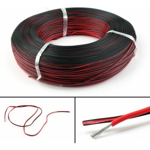 20m 2 Pin 18 20 22 24 26AWG Red black dual core wireCable Extension Wire Cord 3528 5050 5630 LED