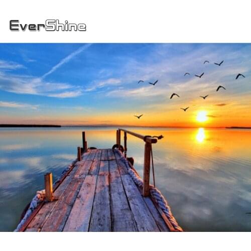 EverShine Diamond Embroidery Landscape Full Drill Square Diamond Painting Sunset Mosaic Rhinestones New Arrival Home Decor