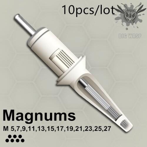10PCS BIGWASP Standard Disposable Semi-Permanent Makeup Magnums Tattoo Machine Pen Needles Cartridge Supply 5/7/9/11/13/15M