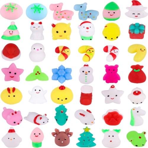 Kawaii Squishy Toys Christmas Little Snowman TPR Soft Glue Small Cute Animal Pet Doll Toy Anti Stress Woman Man Kids Vent Toys