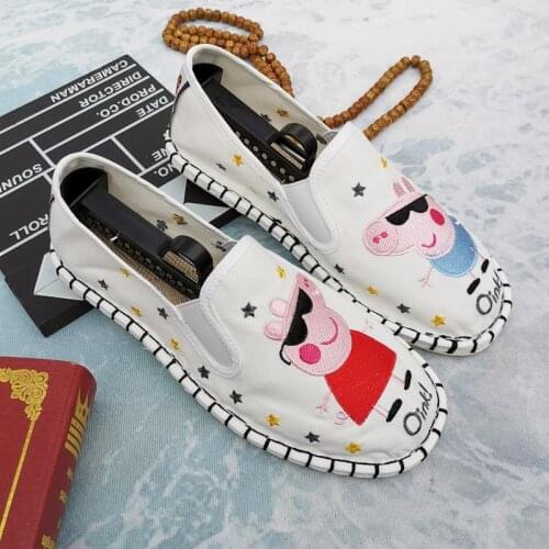 2021 Classic Embroidered Flat Shoes Women Cute Breathable Casual Loafers Men Lightweight Slip-On Loafers for Lovers Mujer Pisos