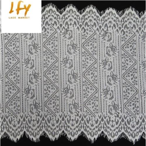 51cm x 300 cm white hautue couture fashon desgin top grade quality french lace strip eyelash edge Chantilly lace trim