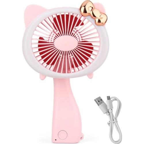 Mini LED light handheld Fan USB Rechargeable Portable Folding Electric Fan Y98B