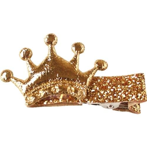 Modish Girls 20pcs/lot Mini Size Crown PU Leather Synthetic Hair Bestseller Kids Small 3cm Hair Clip Shining Barrettes Hairpins