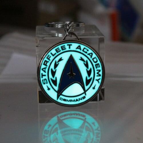 Fashion Women Men Jewelry keychain Star Key chain Starfleet Academy keyring GLOW in the DARK spacecraft Pendants boys Gift
