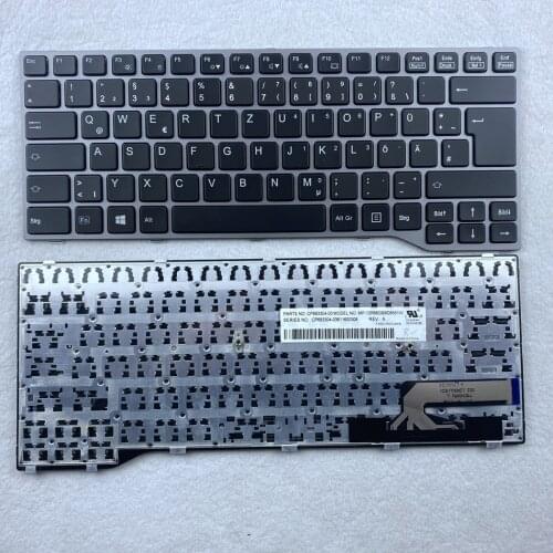 Germany Laptop Keyboard For Fujitsu Lifebook T725 T726 with Silver Frame GR Layout