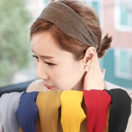 Cloth hairband Solid Color hairbands headbands for women girl Wide Head Hoop Simple Hair Accessories scrunchy headdress Headwear