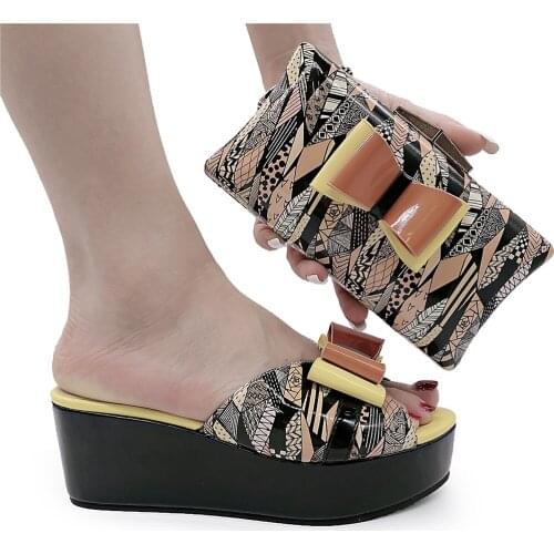 OLOMM Italian Shoes and Bags To Match Shoes with Bag Set Decorated with Rhinestone Nigerian Women Wedding Shoes set! !!GF1-21