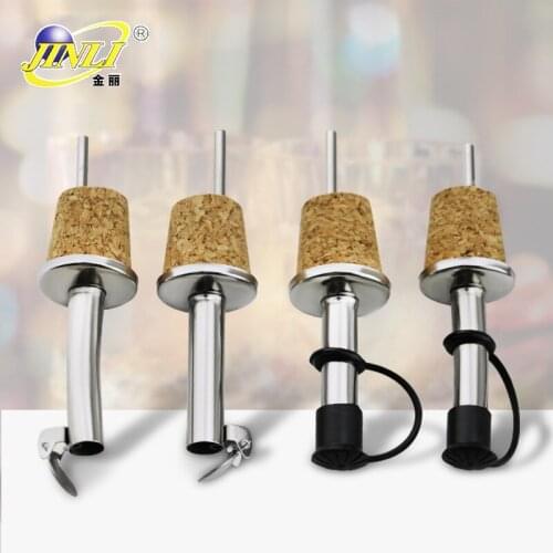 Wholesale stainless steel oil bottle stopper cork wine stopper with small tube ceramic glass matching