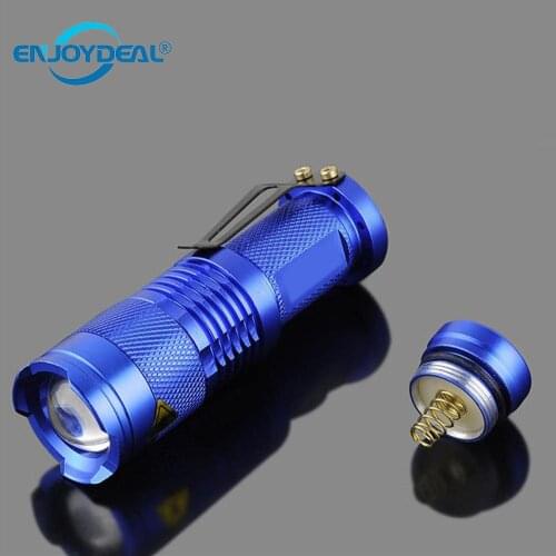 1PC/10PC Portable LED Flashlight Q5 2000 Lumen Penlight Lamp Waterproof Adjustable Zoom Focus Flashlight Torch Lamp AA/14500